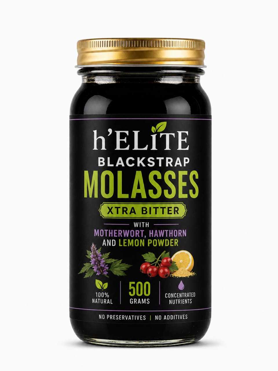 h'ELiTE Blackstrap Molasses XTRA BITTER Heart Heart (Anti-Anxiety, Anti-Stress & Anti-Fear)